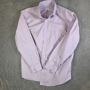 Brooks Brothers Men's Dress Shirt 16-33 Lavender Supima Cotton Stretch